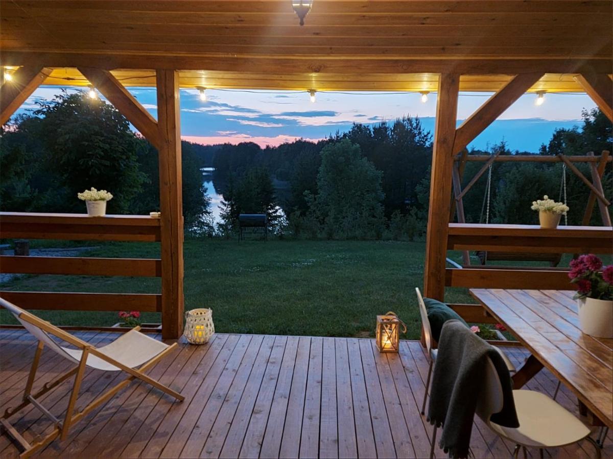 Domek Z Kominkiem Nad Jeziorem Z Jacuzzi Ogrodowym Sumowo  Esterno foto